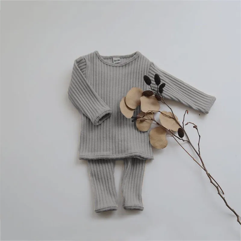 Winter Toddler Baby Clothes Sets Girls Boys Knit Sweater Tops Leggings Pants Children Pajamas Baby Set Outfits For 05Y 220808