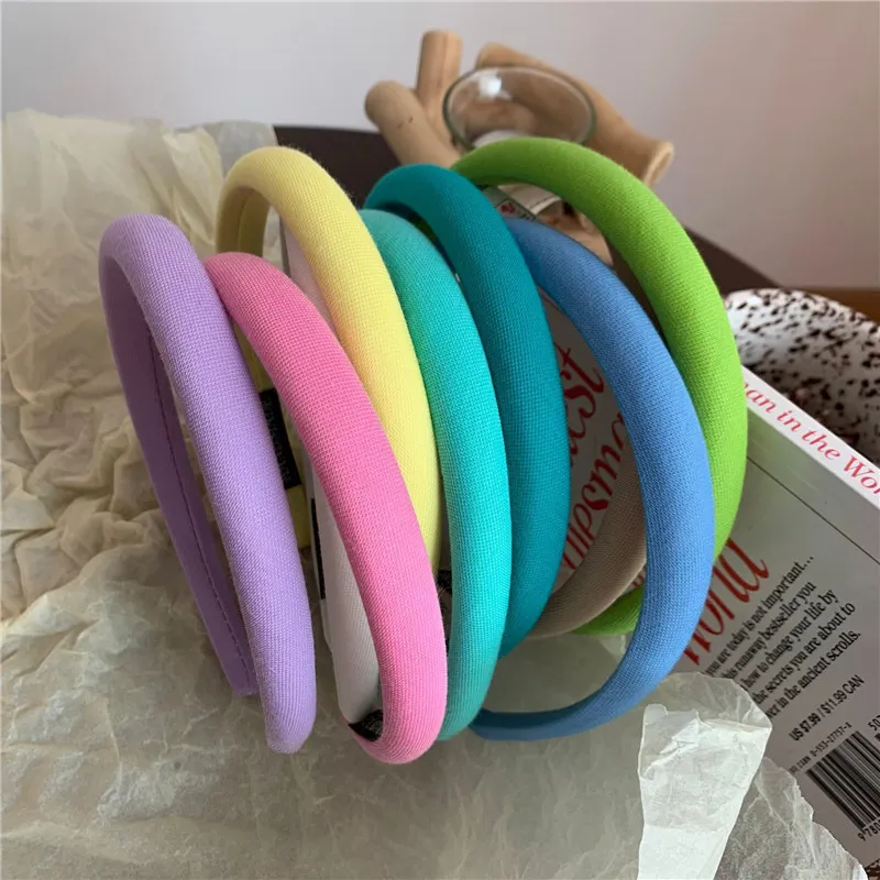 Сладкий цвет конфеты прекрасная губка для волос Hoop Girl - корейская версия новых французских украшений для женщин для женщин -дизайнерских аксессуаров 0615