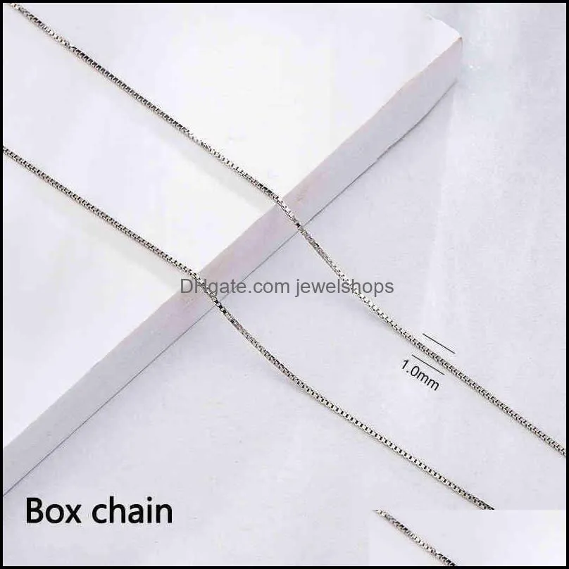 wholale 925 Sterling Sier Necklace Italy Link Chain Cuban Roll Cross Snake Singapore Box Chain For Women 2022 custom Jewelry