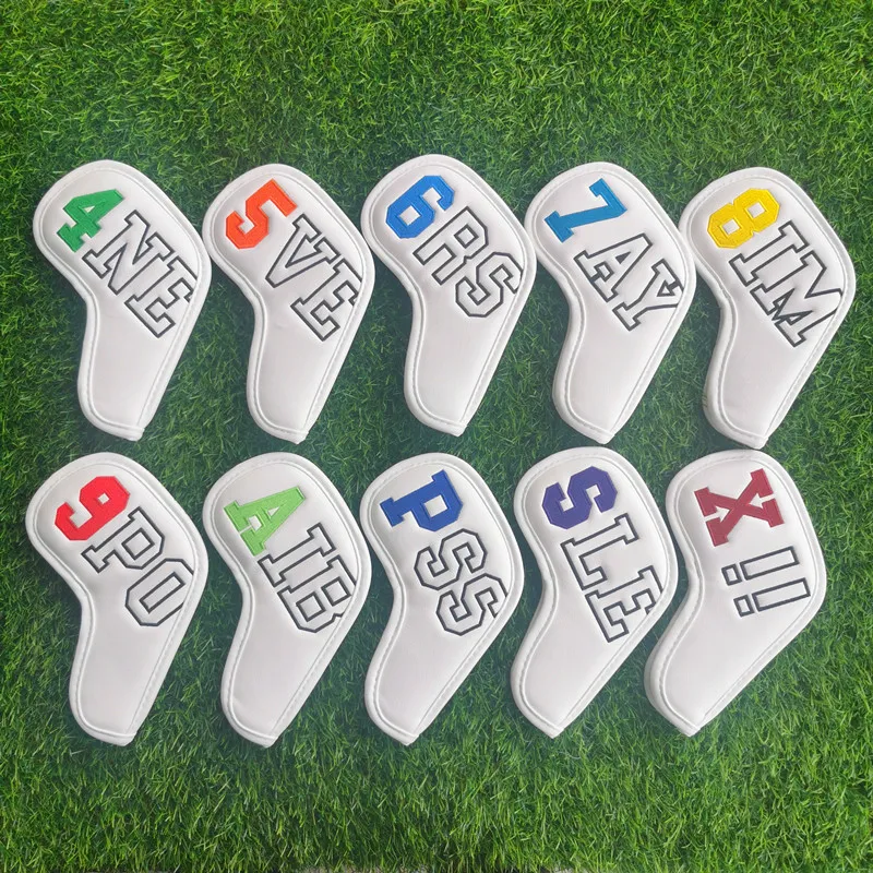 Deluxe Synthetic Leather Golf Iron Head Covers Club Headcover Waterproof for All Irons Club Protector Dropshippping 0704