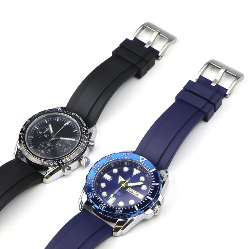 Bracelet de montre en caoutchouc fluoré FKM, 20mm 22mm 24mm, avec dégagement rapide, étanche à la poussière, Bracelet de sport, de plongée, 220811277b