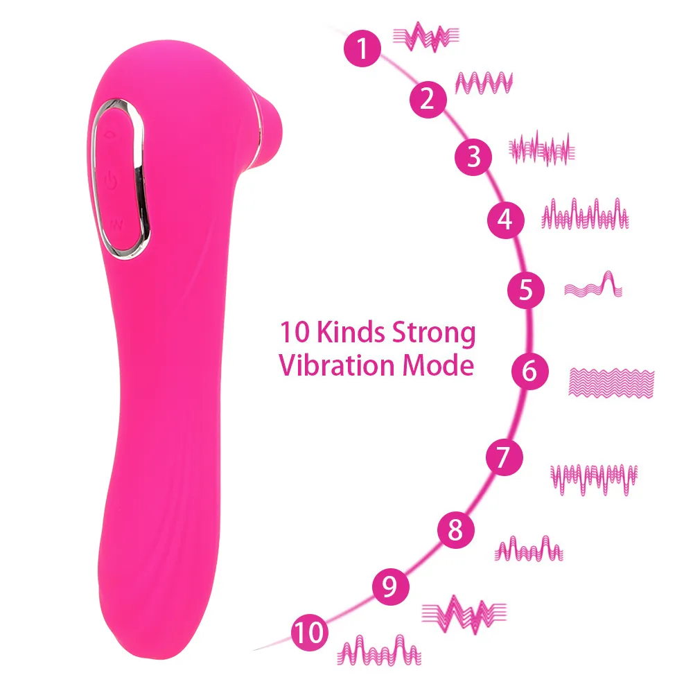 Klitorisstimulator 10 hastigheter klitoris sucker vibratornippel suger sexiga leksaker för kvinnor oral slickande tunga vibrerande