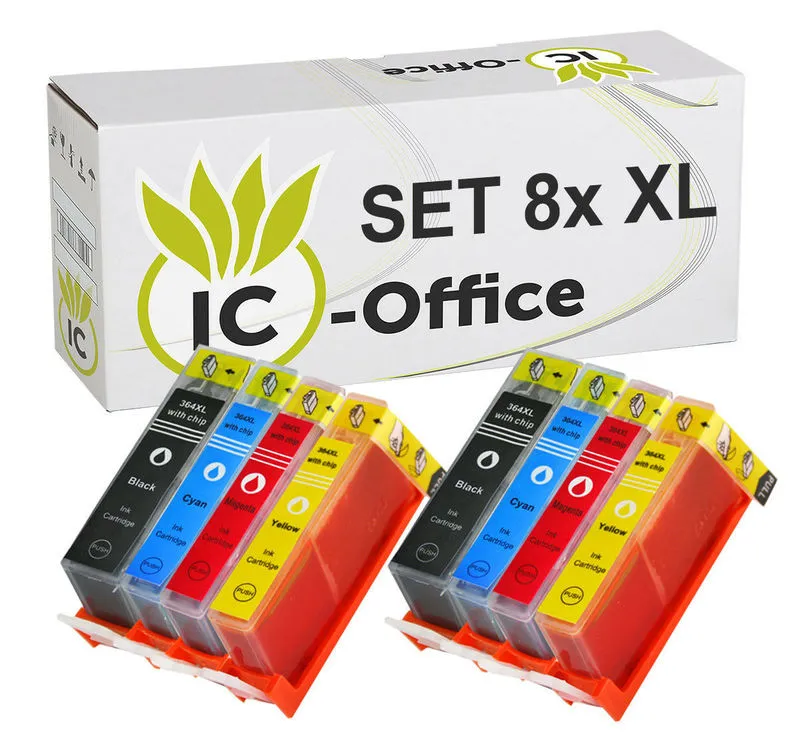 Imprimante compatible 8 cartouches avec puce pour HP 364 XL Deskjet 3520 3522 OfficeJet 4620 4622