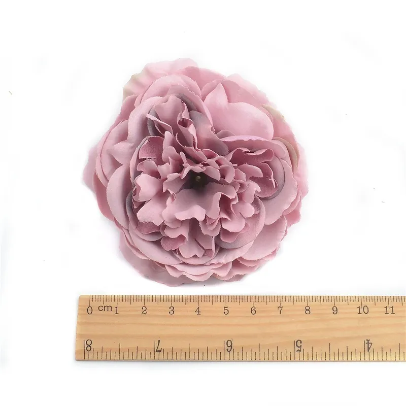 8cm Large Peony Artificial Silk Flower Head For Wedding Party Decoration Diy Scrapbooking Christmas Items Fake Flowers 220527