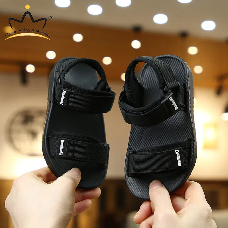 Summer Canvas Sandals Boys Girls Sandals Solid Color Soft Soled Anti-Slip Children Kids Shoes Summer Beach Sandals 220623