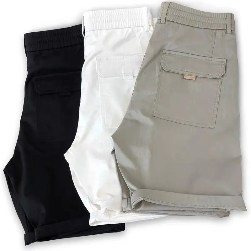 Weiße Shorts Männer Sommer Casual Shorts Elastische Taille Leichte Atem Kühlen Bermudas Männlich Streetwear Koreanische Mode Shorts