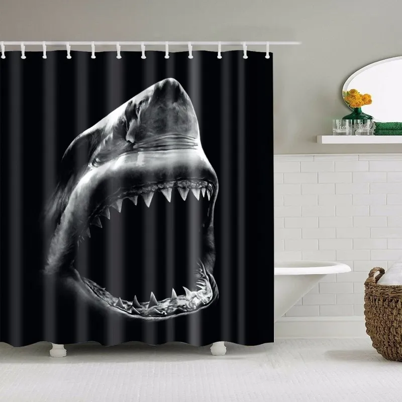 Animals Elephant Shark Octopus Deer Shower Curtains Bathroom Waterproof Polyester Curtain for Bathroom Shower 220517