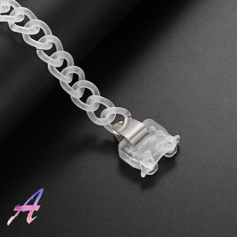 Sautoirs Alyx 9SM Bracelet acrylique transparent Fonction industrielle Vent Titane Acier Boucle de sécurité en métal BraceletChokers229u
