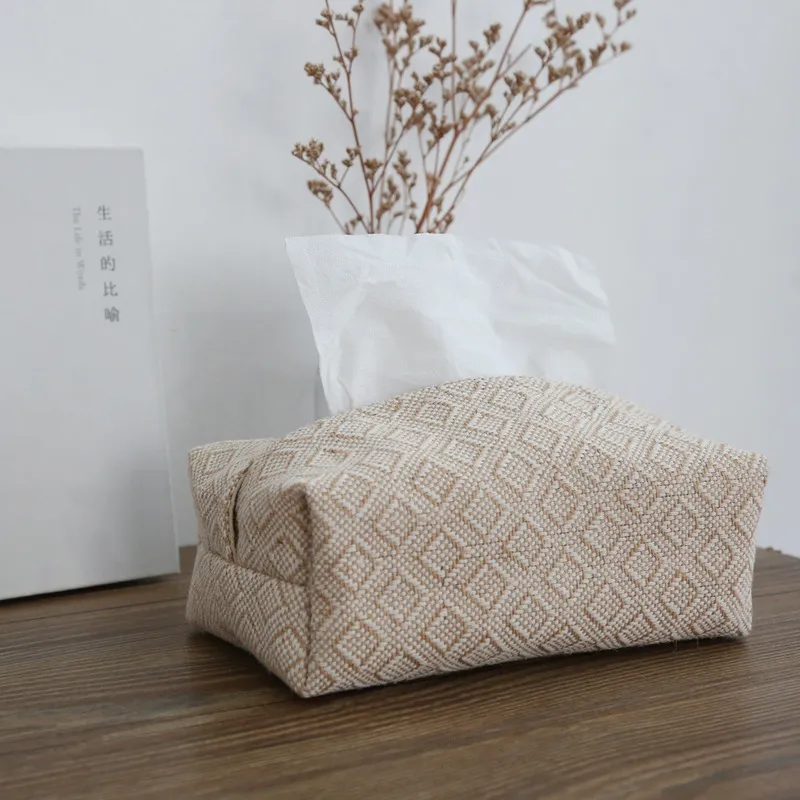 Льняная простая ткань коробка гостиная хлопчатобумажная корпуса корпуса автомобиля полотенца