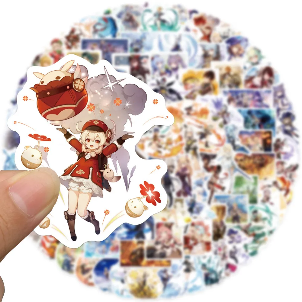 New Waterproof 10/30/50/Anime Game Genshin Impact Graffiti Stickers Decals Skateboard Guitar Laptop Phone Car Sticker Kid Toy sticker