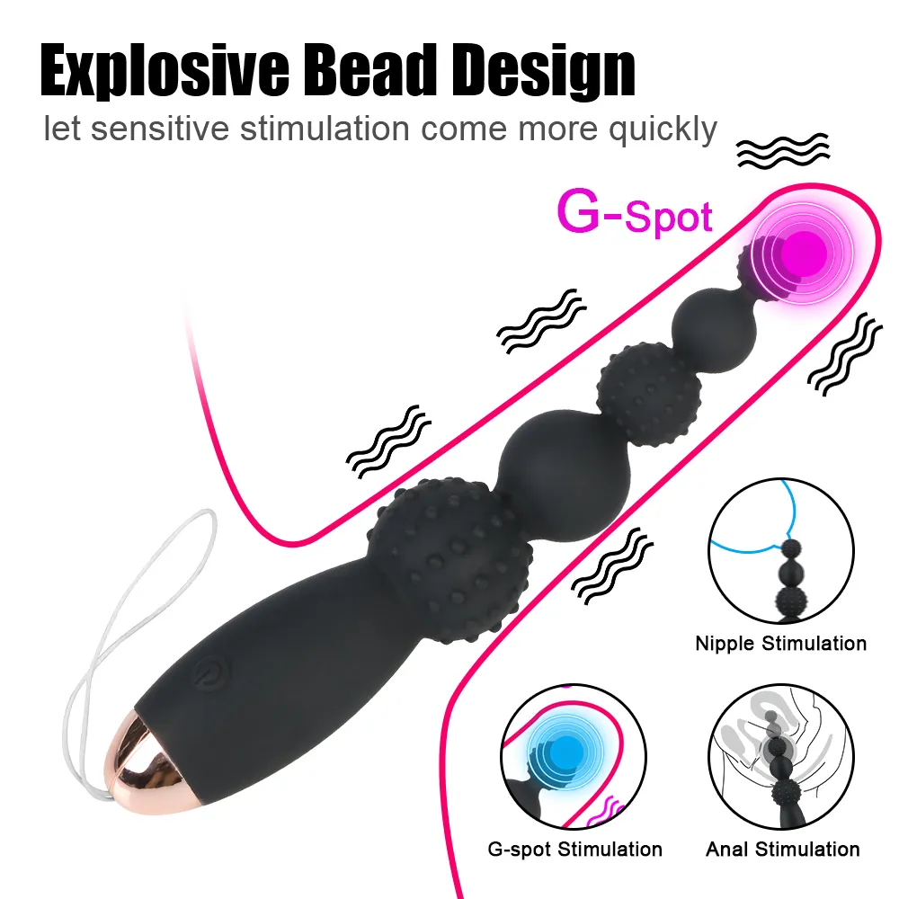 8 modes Clitoris Stimulator Anal Vibrator Beads Vibrators sexy Toys For Women Men USB Charge Prostate Massage Adult Products