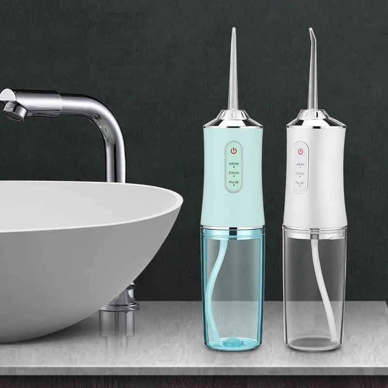 3 lägen Oral Irrigator Portable Dental Water Flossser USB RECHARGEABLE JET FLOSS TOLE PIPT 4 TIP 220ML IPX7 1400RPM 220513