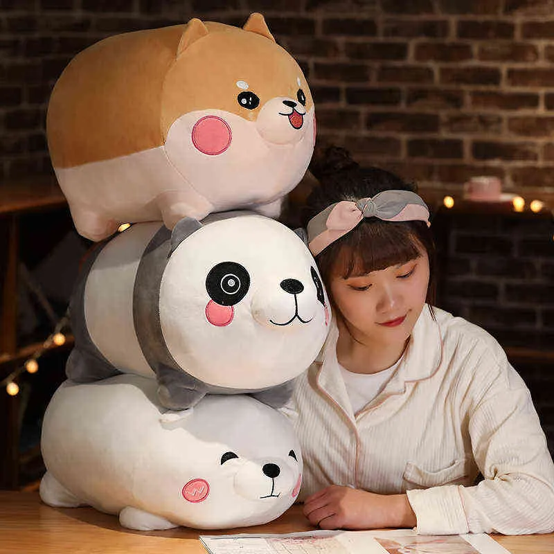 CM lindo Shiba inu panda urso polar abraço kawaii animal bonecas de animais recheados de travesseiro macio presentes de aniversário para crianças menina j220704