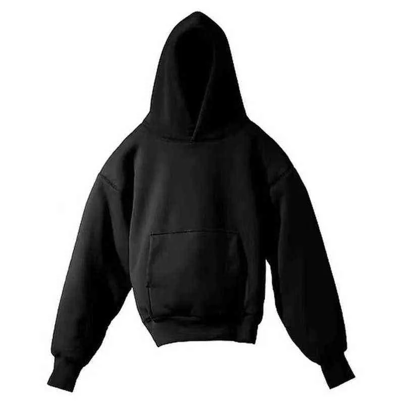 Çift Katman Sezon 6 Hoodie Erkek Kadınlar Yüksek Kaliteli Katı Kapşonlu Plus Velvet Polar Hooded Ye Sweatshirts T220721