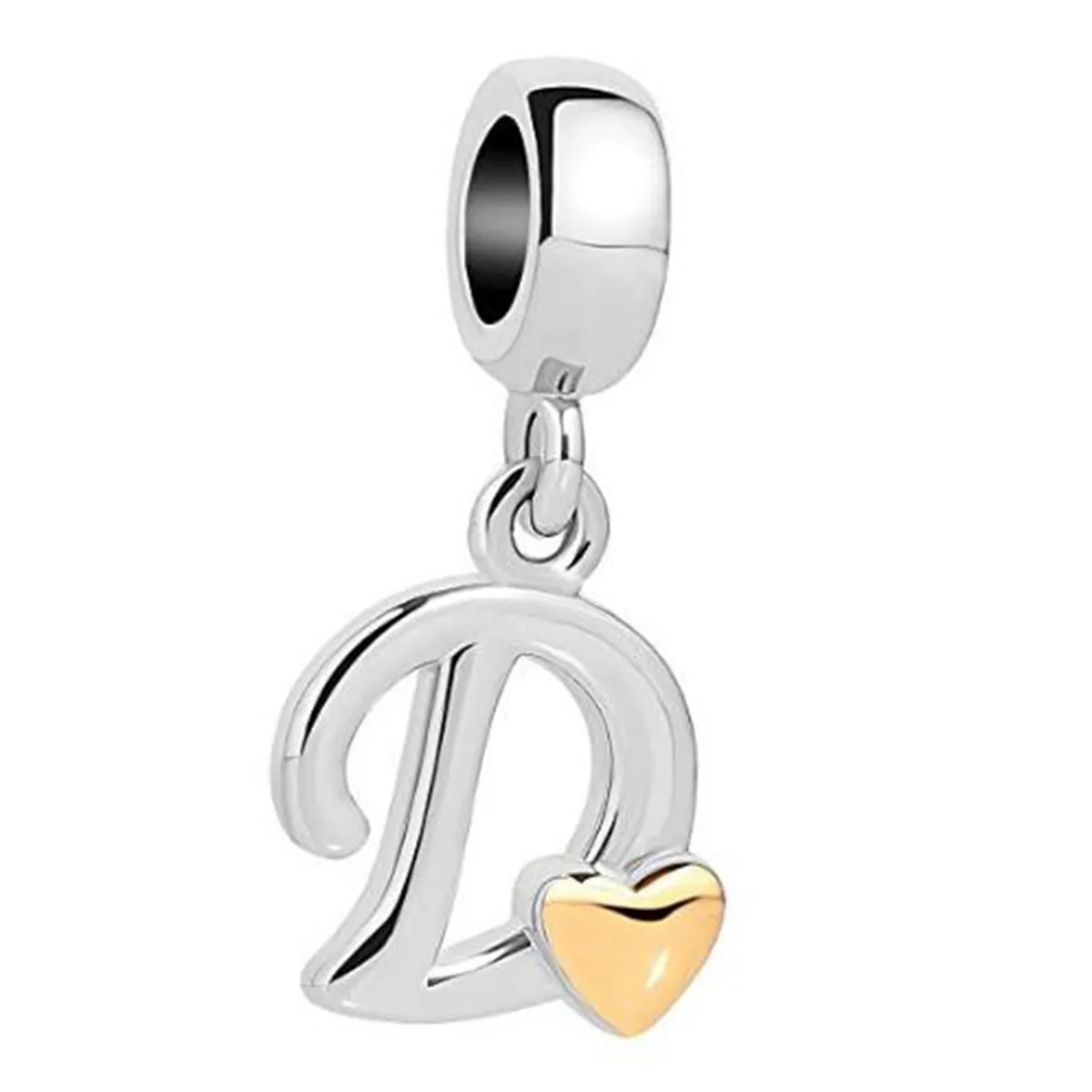 925 Argent Charme Perles Balancent D'or Petit Amour Chanceux Lettre A-Z Pendentif Perle Fit Pandora Charms Bracelet DIY Bijoux Accessoires