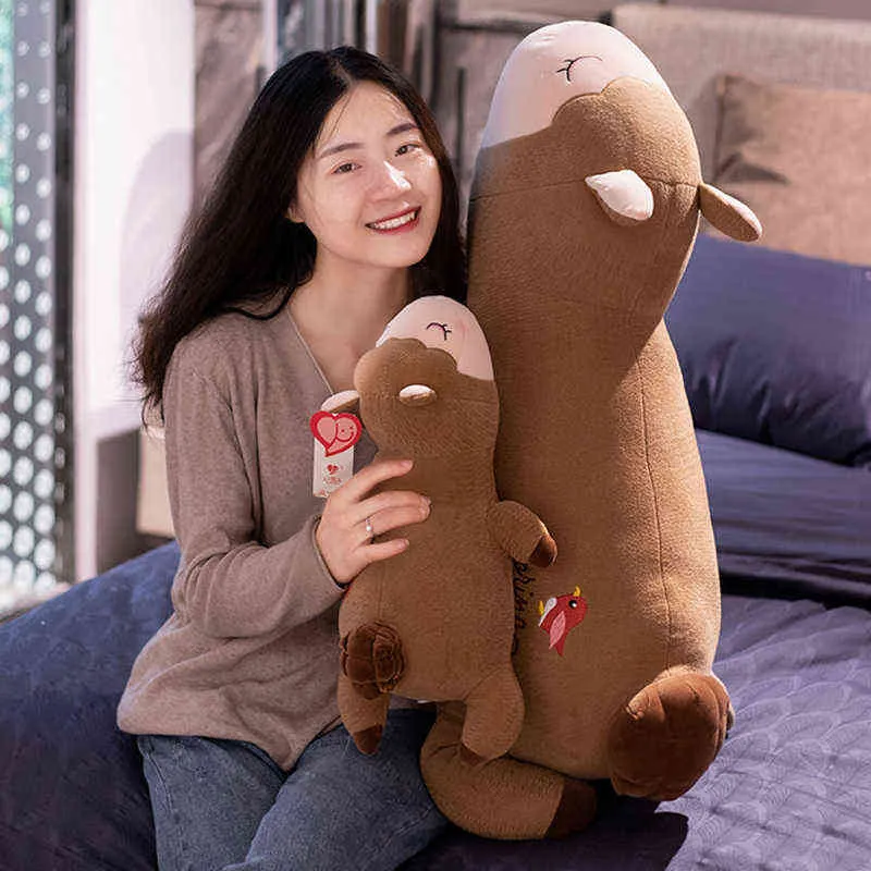 Pc Cm Kawaii Lying Alpacasso Animal Plush Toys Stuffed Soft Alpaca Pillow Sleeping for Children Baby Gift J220704