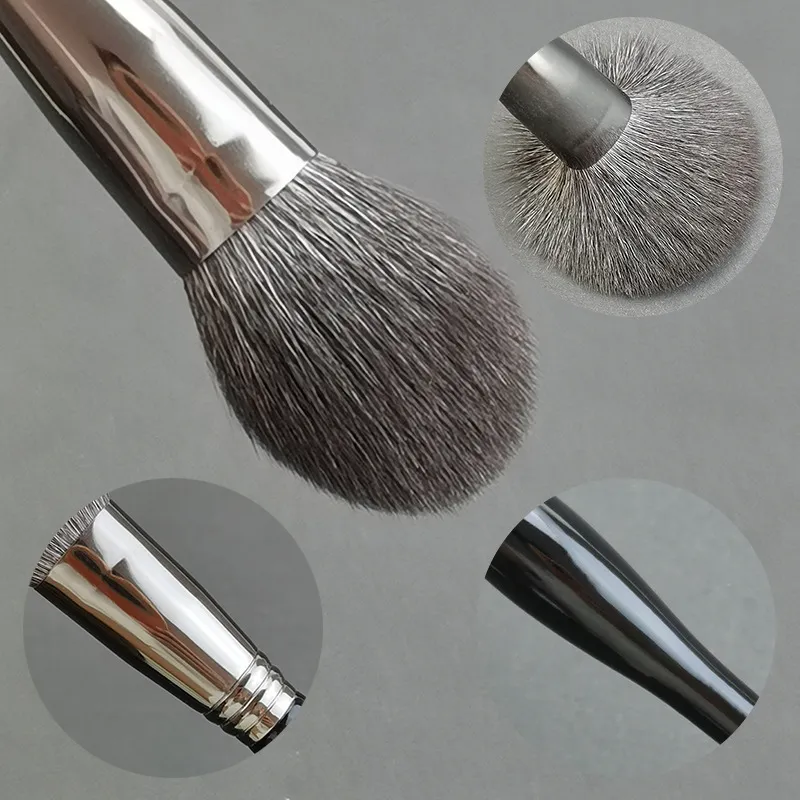 Pinceau de maquillage de toilettage de visage en forme de langue de femmes laine simple noire professionnelle