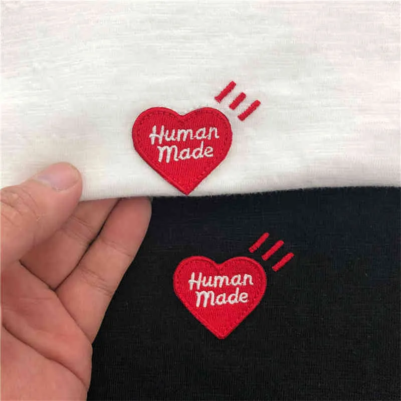 2022ss Human Made Petit T-shirt Hommes Femmes Haute Qualité Filles Ne Pleure Pas Tee Brodé Coeur Rouge Manmade TopsT220721