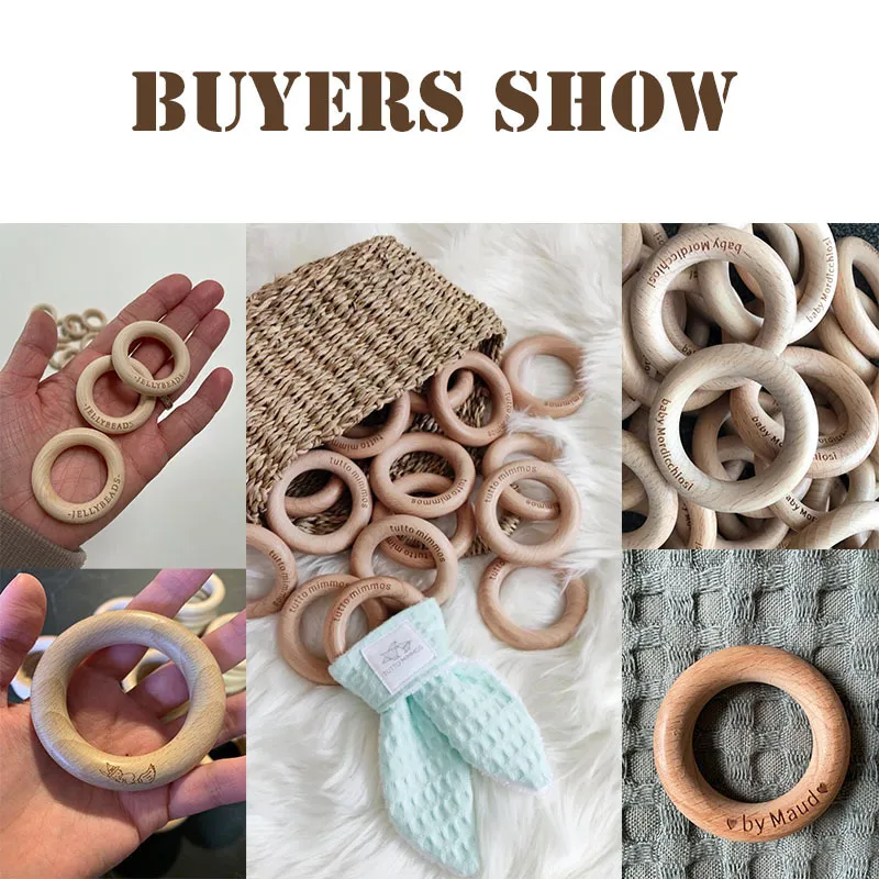 Baby Teethers Toys Mamihome Customize Wooden Ring Baby Teether Bpa Free Beech Ring Teething Toys DIY Nursing Bracelets Gifts Chew Rodents 220909