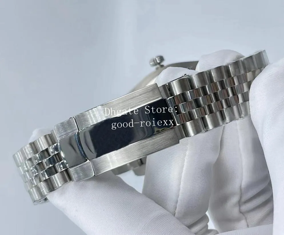 Relógios de 41mm homens assistem homens automáticos 2813 Ásia Blue Blue Silver Rodium cinza Wimbledon Data Jubileu Bracelet Relógios 126334 266i