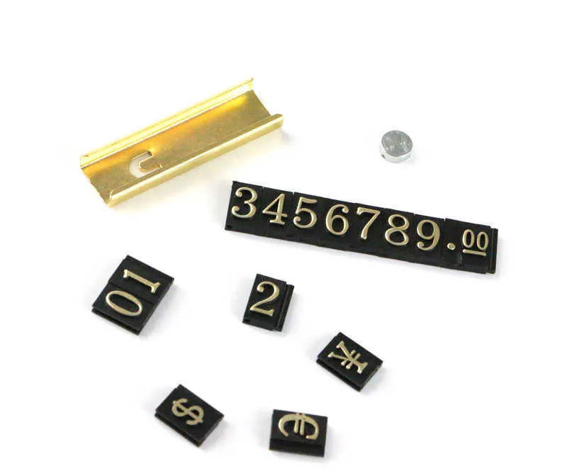 Magnet Metal Frame Combined Price Tags Apparel Suit Coat Garment Jewelry Numeral Cubes Shelves Wall Display Window Alloy Signs
