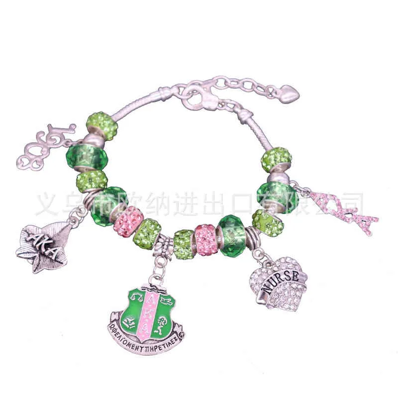 Aka pink green gold bracelet bracelet alpha kap alpha sorority золотые украшения браслет браслет