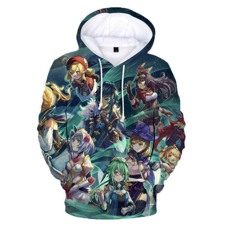 3D Genshin Impact Hoodies Men Mens's Hoodies Plusサイズのフード付きGenshin Impact Sweatshirt Kids Clothing Harajuku特大Y220713