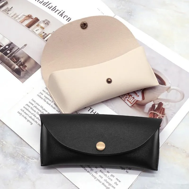 est PU Leather Eye Glasses Cases Solid Color Reading Box Protector Pouch Bag Womens Eyeglasses Eyewear Case 220812