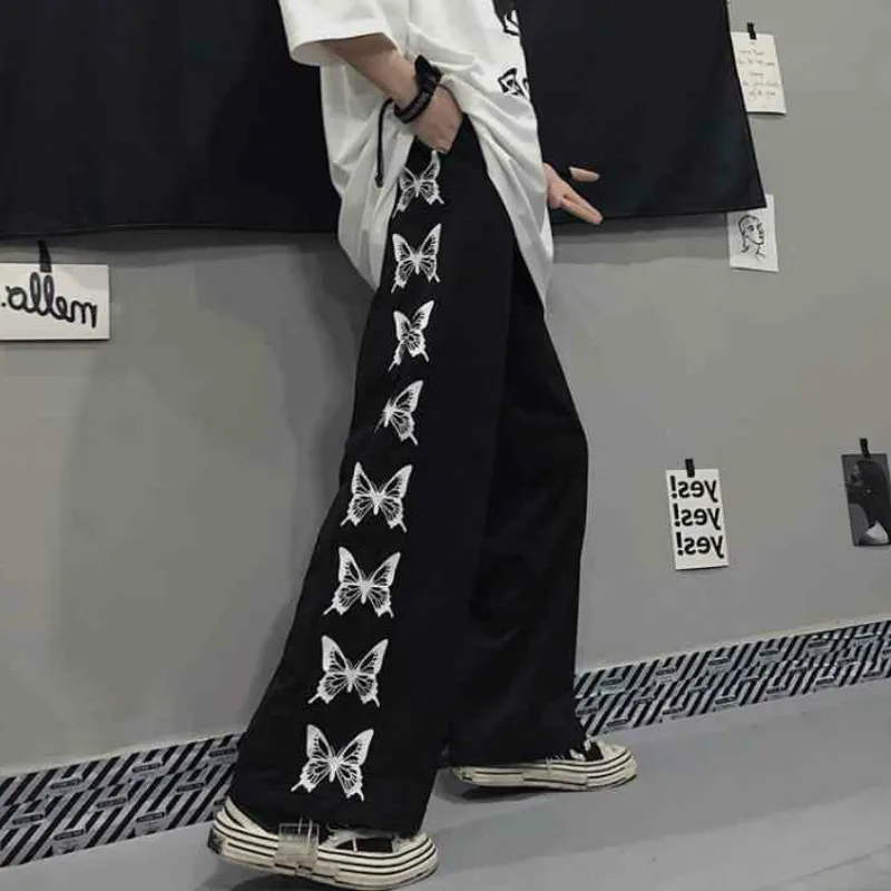 Broek vrouwen gedrukt vrije tijd chique unisex paren broek Harajuku dames los dagelijkse setreetwear hiphop ins retro ulzzang 220725