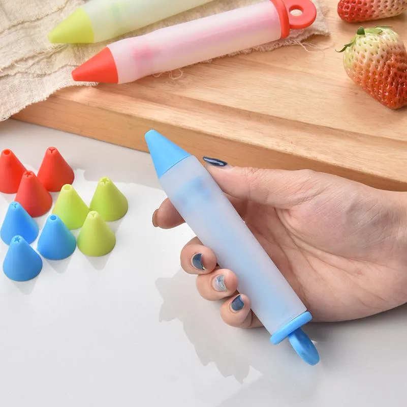 Silicone alimentaire stylo d'écriture gâteau au chocolat biscuit Dessert confiture écriture décoration stylo crème glaçage tuyauterie accessoires de cuisine par mer