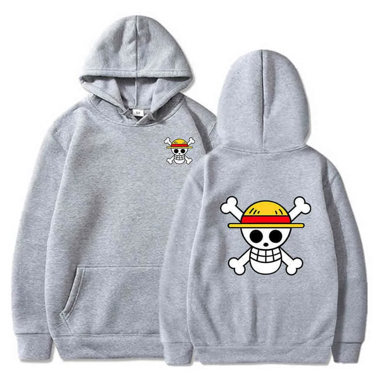 Anime One Piece Hoodies homens Mulheres Moda Luffy Pullover de capuz de grandes dimensões Sweats Hip Hop Coat Boys Mens Clothing Sudaderas G220713