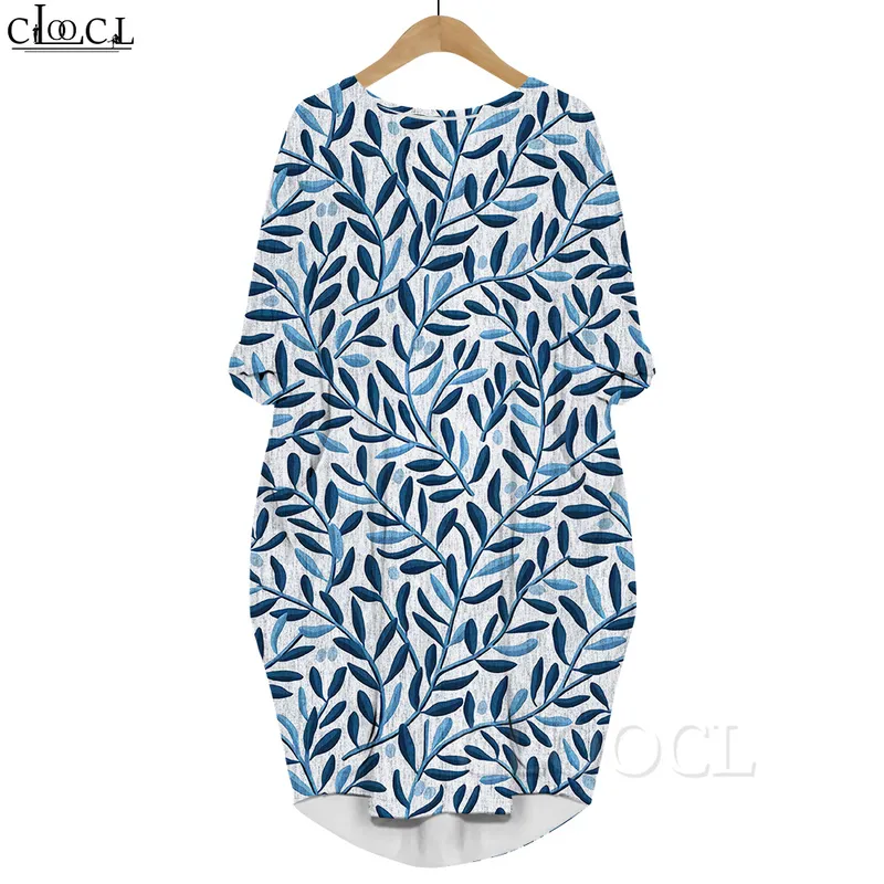 Women Dress Vintage Pattern 3D Graphics Printed Dress Long Sleeve Party Skirt Casual Pocket Female Dresses White Dress 220616