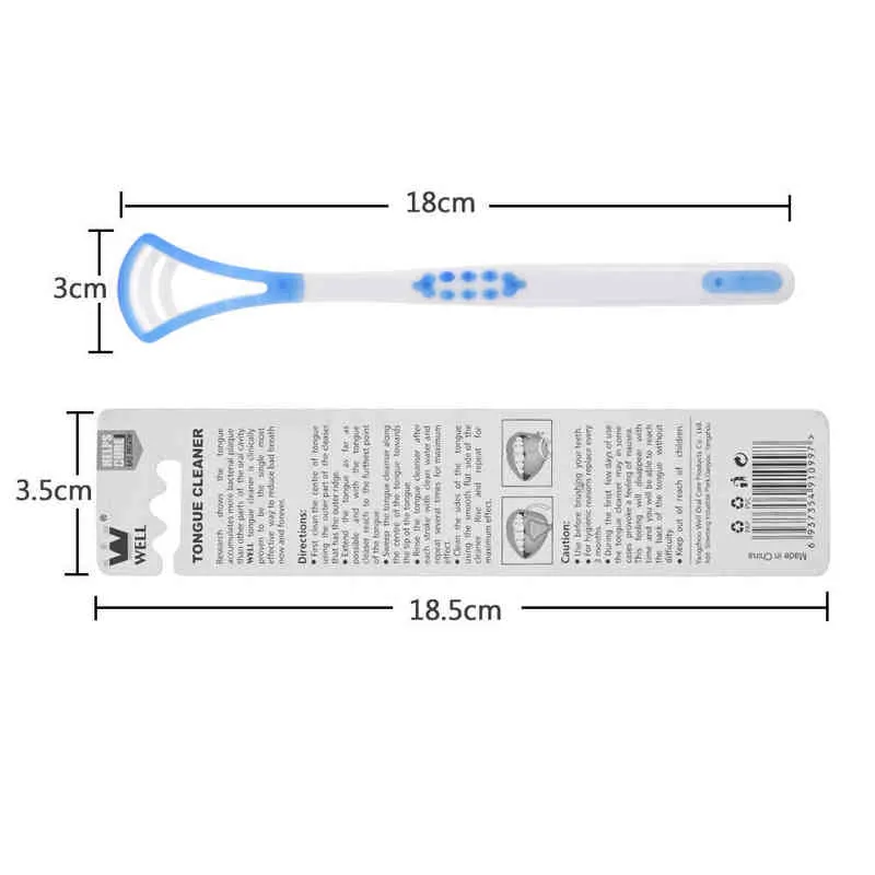 Detergente pennelli la lingua Raschietto l'igiene orale Strumento la bocca l'igiene Pulizia in plastica durevole Rimuovi rivestimento 220614