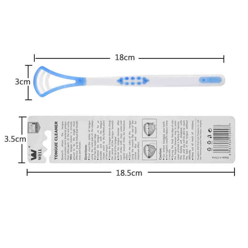 Zungenbürstenreiniger Mundpflege Schaber Hygiene Mundwerkzeug Langlebige Kunststoffreinigung Entfernen Sie den Mantel 220614