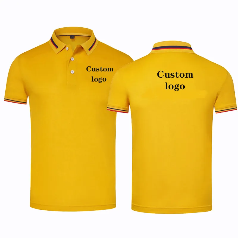 Zomer ademende polo shirt heren s aangepaste doe -het -zelf dames s snel droge design korte mouw advertentie top 220614