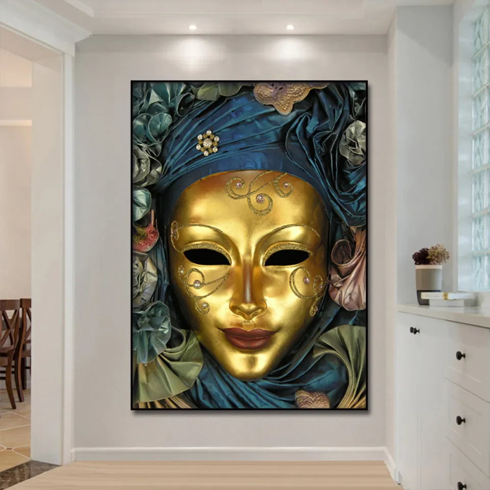 Ancient Egyptian Golden Mask Poster 1pcs Modern Home Wall Decor Canvas Picture Art HD Print Painting On Canvas for Living Room (4)