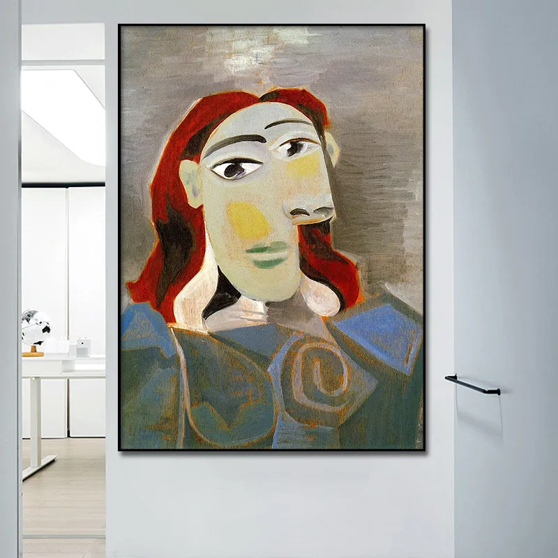 Abstract Avatar with Deformed Eyes and Nose Canvas Posters Wall Art Print Modern Painting Nordic Bedroom Home Decoration Picture (1)