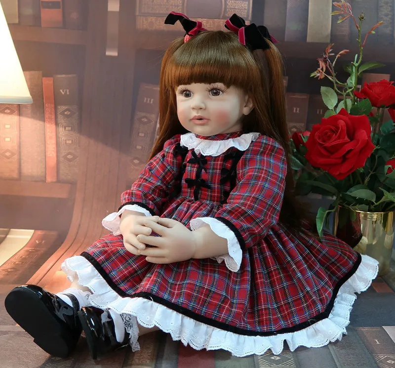 Hoge kwaliteit 60 cm Big Size Reborn Toddler Princess Silicone Vinyl Schattige levensechte baby Bonecas Girl Bebe Doll Menina 220505