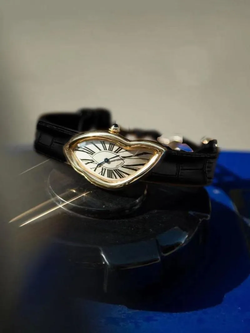 Zegarwatchów mężczyzn Kobiety Sapphire Crystal Quartz Watch Oryginalny surrealizm Art Design Wristwatch Waterproof ze stali nierdzewnej Irregula257b