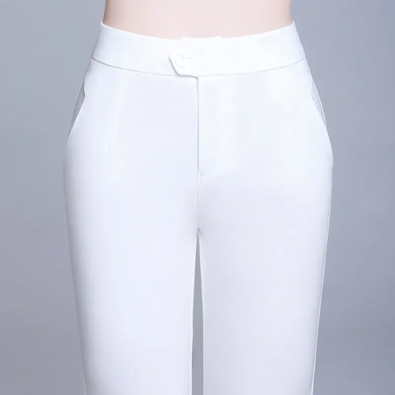 Летние женские брюки повседневные сплошные весенние хлопчатобумажные льняные леди лодыжки -Length брюки 220325