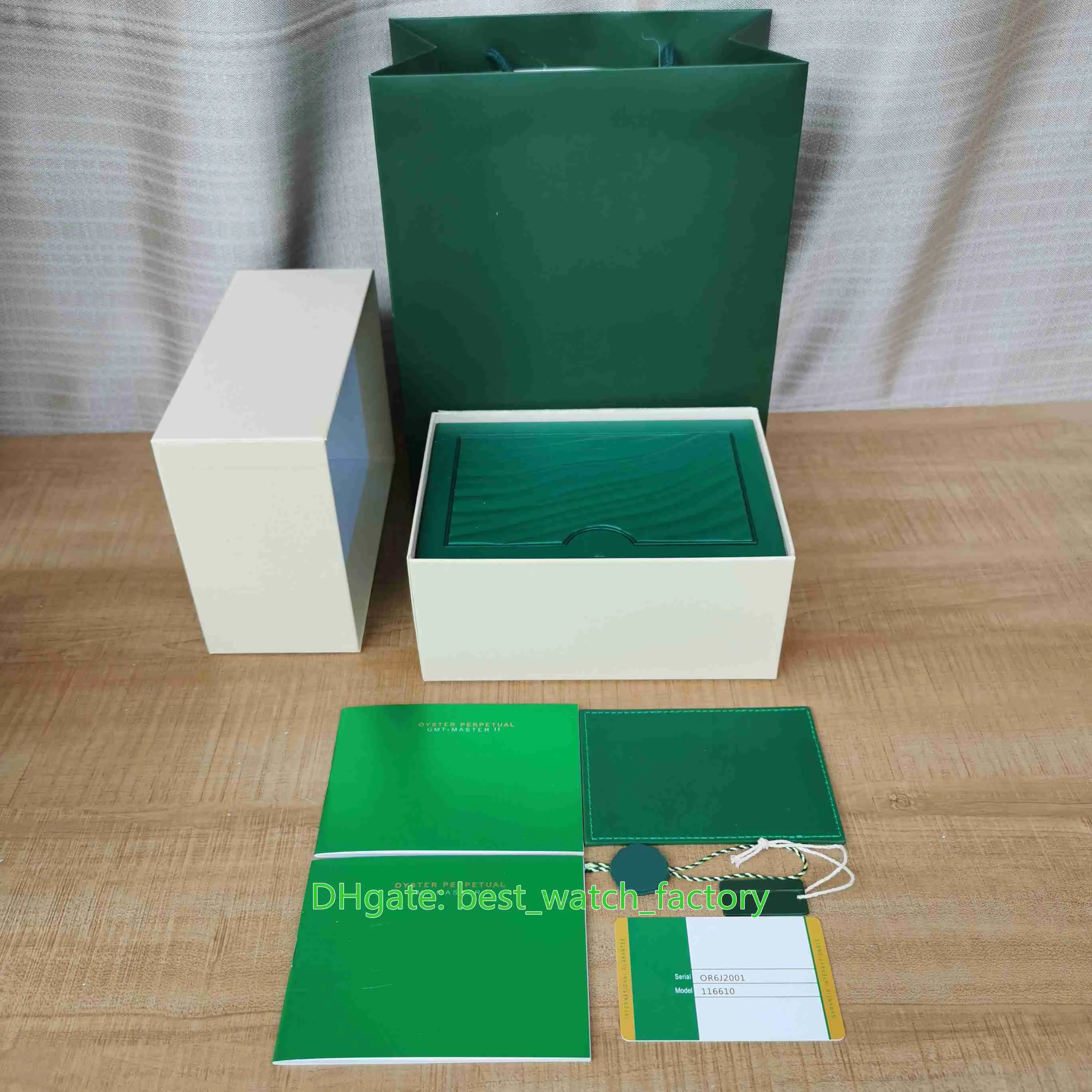 Sprzedawanie najwyższej jakości zielonych strażników zegarków Purpetual Boxy Wysokiej jakości Oryginalne papiery pudełka Papiery karty torebka 0 8kg dla 116500 12219Z