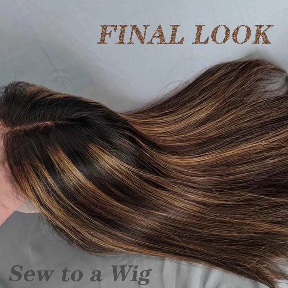ヤキストレートハイライト合成髪の織り6つの小さなレースの閉鎖と14-18インチの髪の毛バンドルウェフトエクステンションファクトリーダイレクト