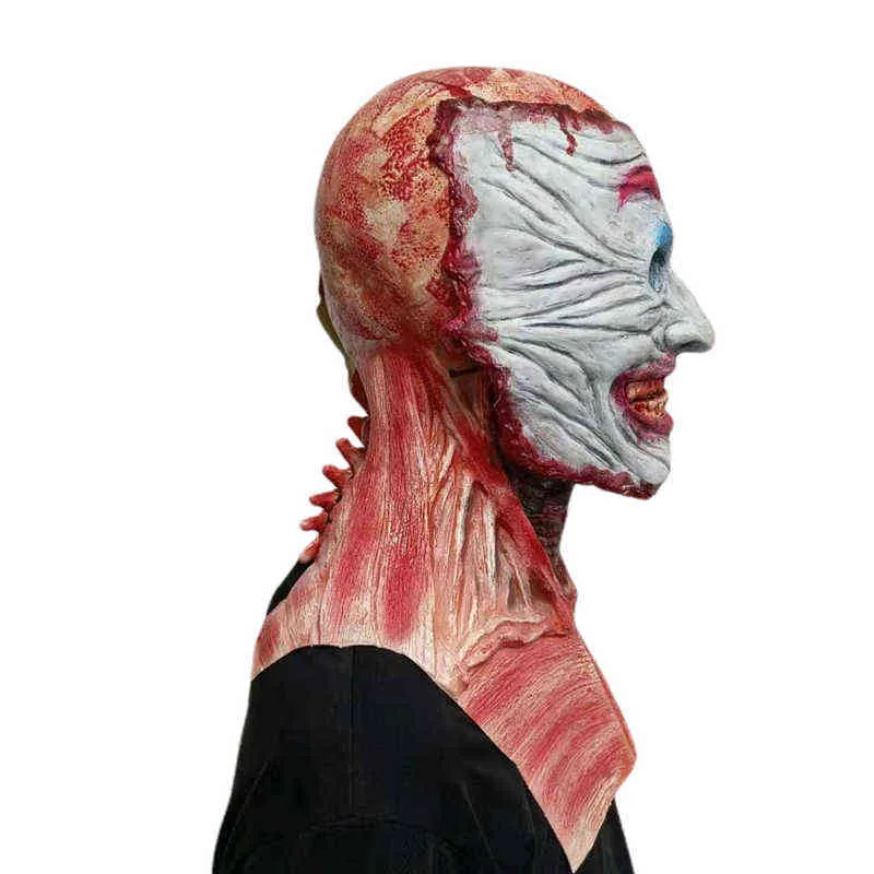 Halloween Joker Clown Scary Mask Adult Ghulish Double Face Skin Horror Horror Skull Dwu warstwowa dekoracja szkieletu t220727