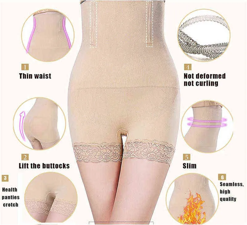 Xs Biancheria intima senza cuciture Pantaloni dimagranti Slip il controllo della pancia Abito da donna Sollevatore di culo Vita alta Allenatore Slim Body Shaper Shapewear L220802