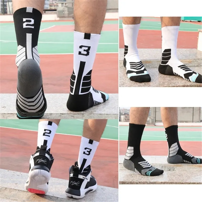 Professional Basketball Socks Breathable Sport Socks Calcetines Football Meias Soccer Socks Men Women Customized Number 0-9 220706