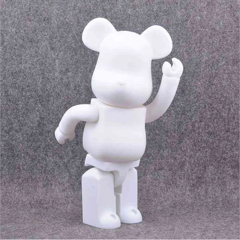 28 cm 400% Bearbrick Bear @ bakstenen actiefiguren beer pvc model figures diy verf poppen kinderen speelgoed kinderen verjaardagsgeschenken aa220323
