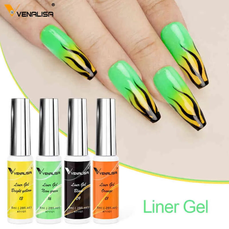 Nxy Nail Gel 7шт Комплект Liner Super Texture Facquer Великолепный цвет Французский художественный дизайн живописи Польский набор 0328