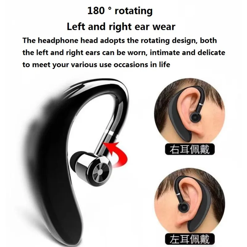 Mobiltelefonörlurar företag ett öron smart s109 bluetooth headset bekvämt snabbare öron hängande design trådlösa hörlurar