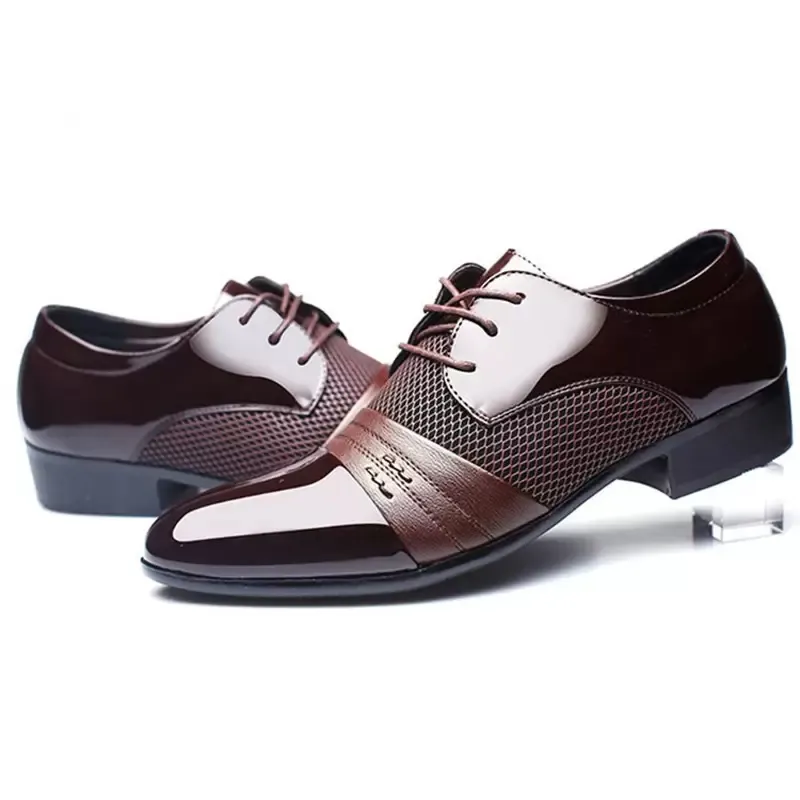 patent deri siyah İtalyan erkek ayakkabı markaları düğün resmi oxford ayakkabıları erkekler için sivri uçlu elbise ayakkabıları