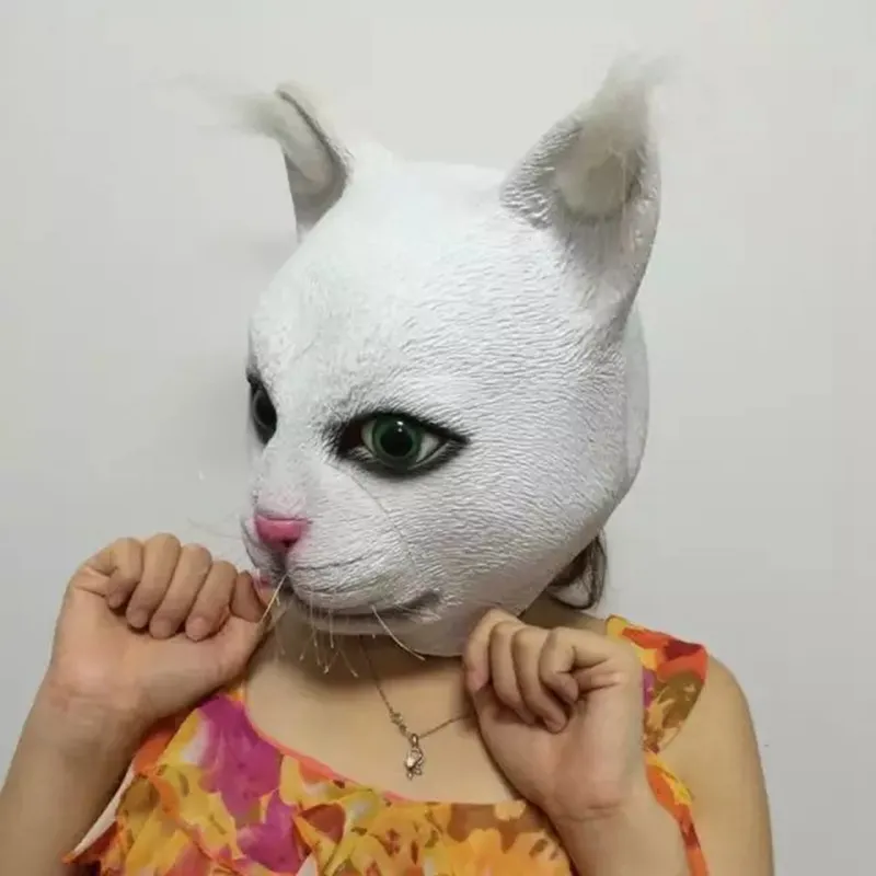 Festmasker halloween söt realistisk katt latex mask vuxen full ansikte latex mask h 220823